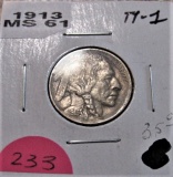 1913-P T1 Buffalo Nickel MS61