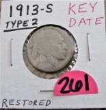 1913-S Type 2 Key Date Buffalo Nickel