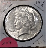 1926-S Peace Dollar AU 58