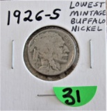 1926-S Buffalo Nickel