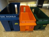 (3) Plastic Coin Roll Containers