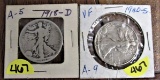 1918-D, 1940-S Walking Liberty Half Dollars