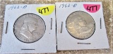 (2) 1962-D Half Dollars