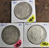 1921, 21-S, 21-D Morgan Dollars