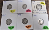 6 Mercury Dimes