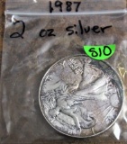 1987 Liberty 2oz Silver Value Coin