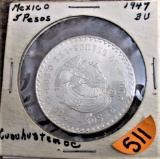 1947 Estados Unidos Mexicanos 5 Pesos .90 oz Silver