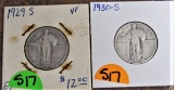 1929-S, 30-S Standing Liberty Quarters