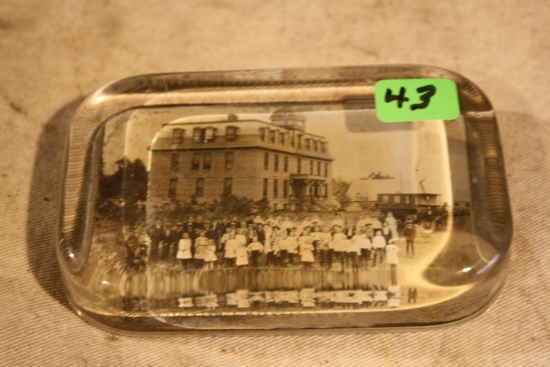 Orphans Home Glass Advert. Paperweight