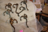 (7) Antique Cast Iron Acorn Coat Hooks