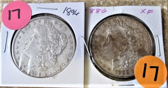 1886, 1896 Morgan Dollars
