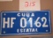 Cuba License Plate-Blue