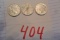 (3) 1922 Peace Dollars