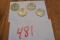 (4) 1935, 43, 42, 42 Walking Liberty Half Dollars