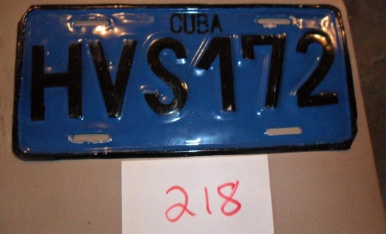 Cuba License Plate-Dark Blue