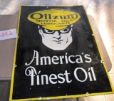 2 Sided Oilzum Porcelain Sign