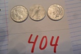 (3) 1922 Peace Dollars