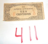 1 Japanses Government WW2 10 Centavos