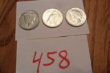 (2) 1922 and (1) 1923 Peace Silver Dollars