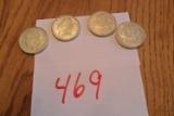 (4) 1921 Morgan Silver Dollars