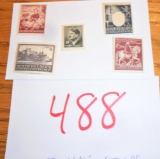 5 WW2 Nazi Unused Stamps