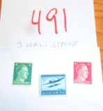 3 WW2 Nazi Stamps