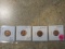 (4) Lincoln Cents-UNC