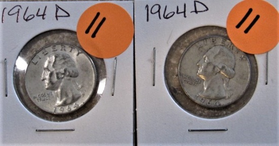 (2) 1964-D Quarters