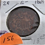 1869 Two Cent Piece G-