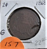 1868 Two Cent Piece G