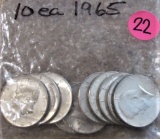 (10) 1965 Kennedy Half