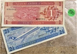 1970 Netherlands Antilles 1/ 2.5 Gulden Banknotes