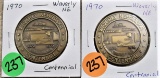 (2) 1970 Waverly NE Centennial Token