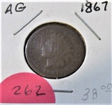 1867 Indian Head Cent AG