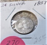 1857 Three Cent Silver CULL