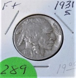 1931-S Buffalo Nickel F+