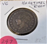 1837 Hard Times Token One Cent VG