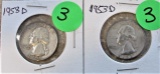 1953-D, 1958-D Quarters