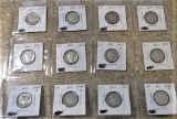 1940 to 1945-D (12) Mercury Dimes