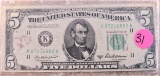 1950-B Five Dollar Federal Reserve Note