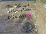 24 Rosevelt Silver Dimes 50s and 60s