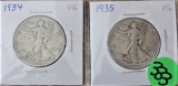 1934, 1935 Half Dollar