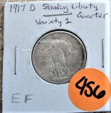 1917-D Quarter - Variety 1 EF