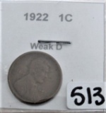 1922 Weak D Lincoln Cent