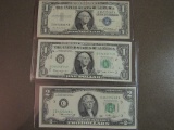 1957 $1 Silver Cert, 1963 $1 FRN, 1976 $2 Bill