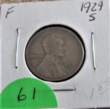 1929 P-D-S Lincoln Cents EF, EF, F