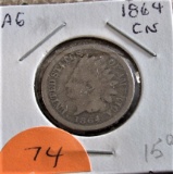 1864 CN Indian Head Cent AG