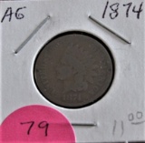1874 Indian Head Cent AG