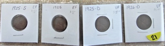 1925-S, 25, 25-D, 26-D Cents