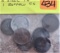 4 Indian Head Cents, 3 Steel Cents, 1 Buffalo Nickel